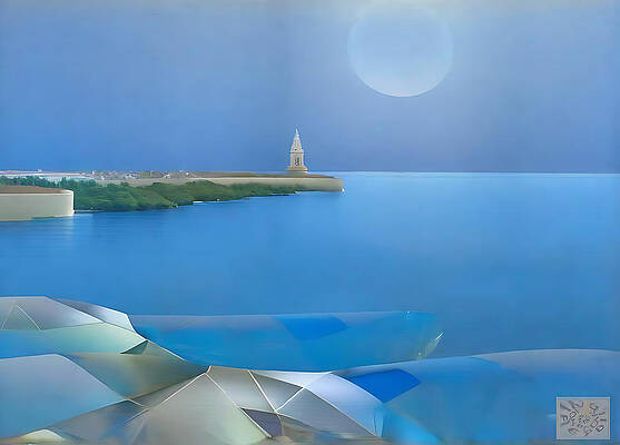 Landscape Wall Art featuring the digital art Horizon Illusion by Eris and AI