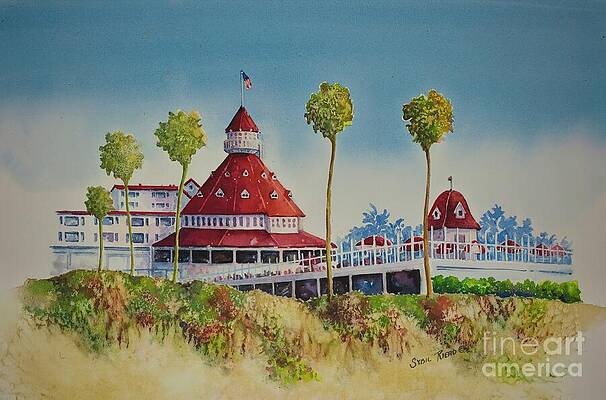 Wall Art featuring the painting Hotel Del by Eric Kyle