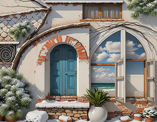 Sky Digital Art - House Built With Sky by Eris And AI