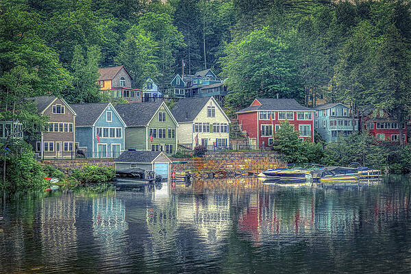 Charming Lakeside Houses Digital Art