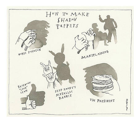 Rabbit Painting - How To Make Shadow Puppets by Barry Blitt