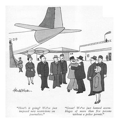 Russia Drawing - How's It Going? by JB Handelsman