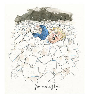 Swim Painting - How's The Vote Count Going For Donald Trump? by Barry Blitt