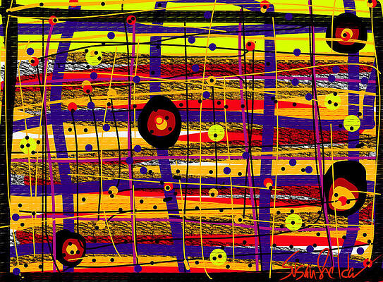 Wall Art featuring the digital art Hundertdotters by Susan Fielder