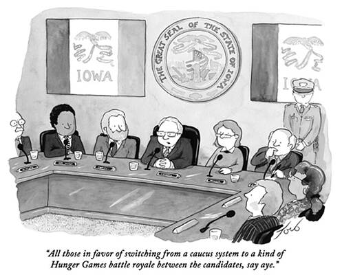 Iowa Wall Art featuring the drawing Hunger Games Battle Royale by Tom Toro