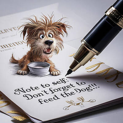 Digital Art - Hungry Pup Reminder by Deb Beausoleil