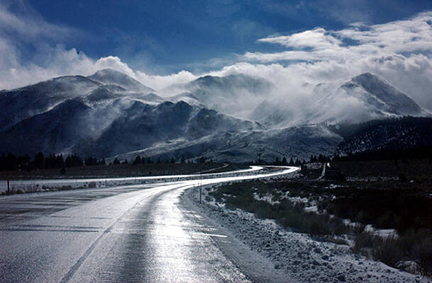 Tree Photograph - Hwy 395 To Mammoth Lakes, Southbound, California by Bonnie Colgan