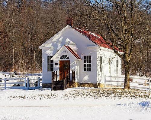 Charming Winter Chapel Wall Art