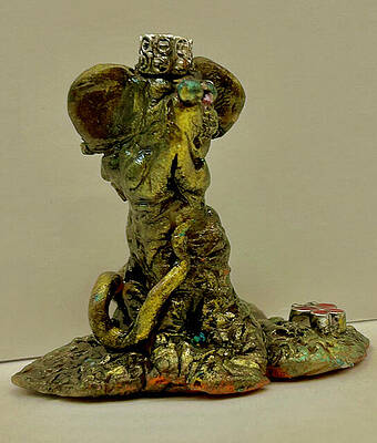 Whimsical Elephant Sculpture Wall Art