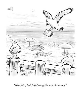 Seagull Wall Art featuring the drawing I Did Snag The New Hiaasen by Conde Nast