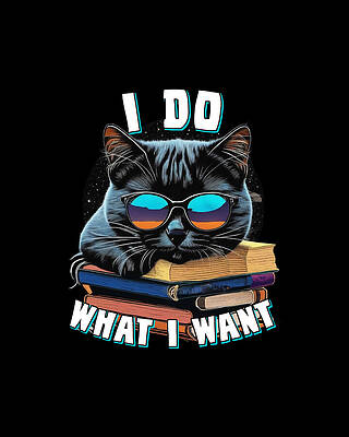 I Wall Art featuring the digital art I Do What I Want Cat by Flippin Sweet Gear