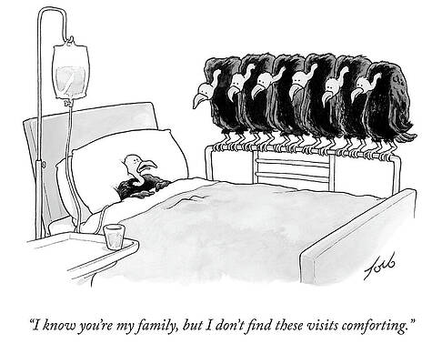 Family Wall Art featuring the drawing I Don't Find These Visits Comforting by Tom Toro