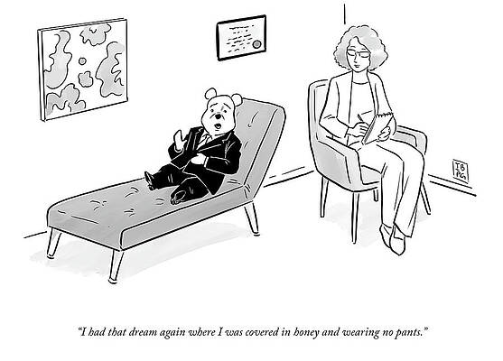 Winnie the Pooh in Therapy Wall Art