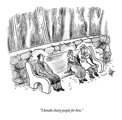 Chatting on the Park Bench Drawing