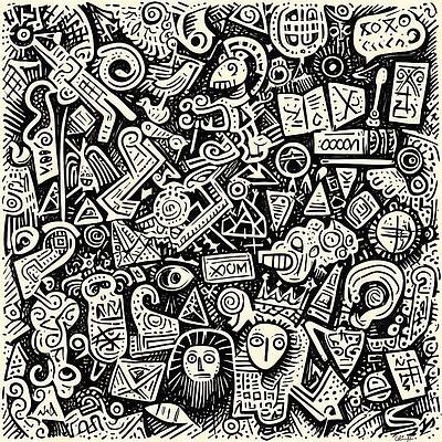 Intricate Abstract Doodles Wall Art