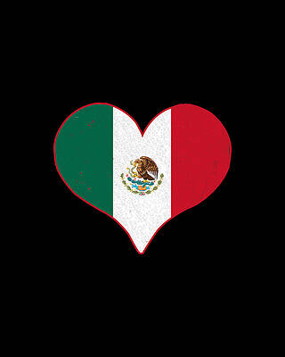 Cool Wall Art featuring the digital art I Heart Mexico Flag by Flippin Sweet Gear