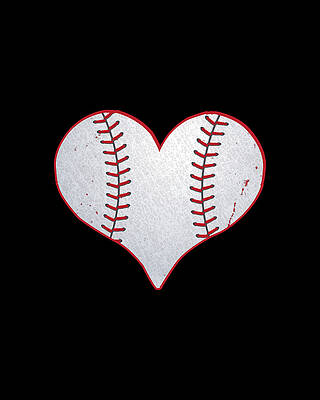 I Digital Art - I Love Baseball Heart by Flippin Sweet Gear
