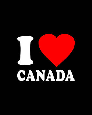 I Wall Art featuring the digital art I Love Canada by Flippin Sweet Gear