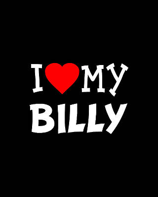 Lover Wall Art featuring the digital art I Love My Billy Dog Breed by Flippin Sweet Gear