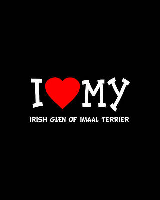 I Wall Art featuring the digital art I Love My Irish Glen Of Imaal Terrier Dog Breed by Flippin Sweet Gear