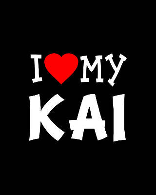 Lover Wall Art featuring the digital art I Love My Kai Dog Breed by Flippin Sweet Gear