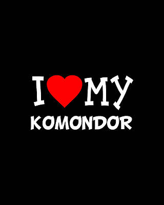 Lover Wall Art featuring the digital art I Love My Komondor Dog Breed by Flippin Sweet Gear