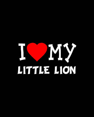 I Wall Art featuring the digital art I Love My Little Lion Dog Breed by Flippin Sweet Gear