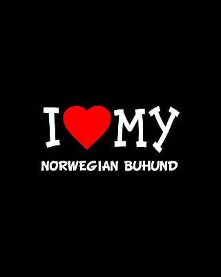 Design Digital Art - I Love My Norwegian Buhund Dog Breed by Flippin Sweet Gear