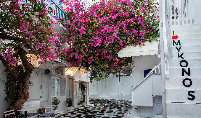 Wall Art featuring the photograph I Love Mykonos by Rebecca Herranen