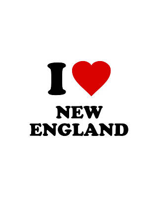 I Wall Art featuring the digital art I Love New England by Flippin Sweet Gear