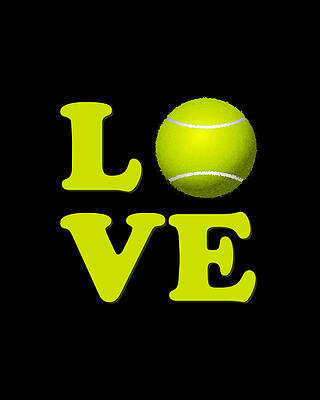 I Wall Art featuring the digital art I Love Tennis by Flippin Sweet Gear