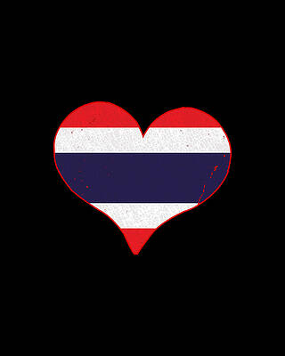 I Love Wall Art featuring the digital art I Love Thailand by Flippin Sweet Gear