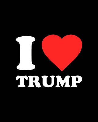 Transportation Wall Art featuring the digital art I Love Trump by Flippin Sweet Gear