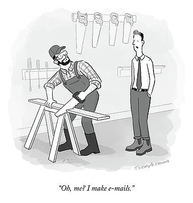 Woodworker in the Workshop Drawing