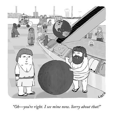 Atlas Wall Art featuring the drawing I See Mine by Lars Kenseth