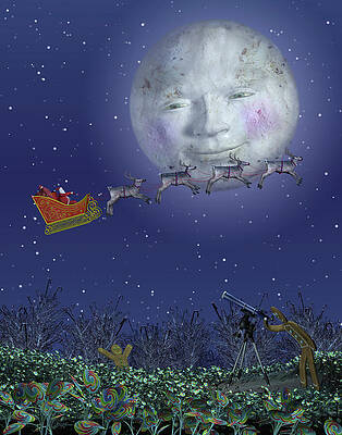 Gingerbread Wall Art featuring the digital art I Spy Santa by Steven Lutz