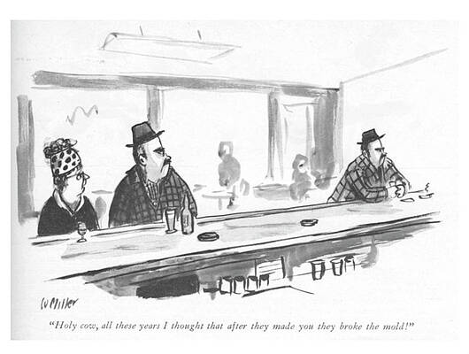 Bar Conversation with Unique Hat Wall Art