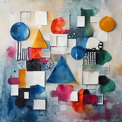 Vibrant Geometric Abstraction Wall Art