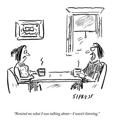 Memory Wall Art featuring the drawing I Wasn't Listening by David Sipress