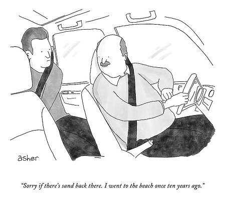 Passenger Wall Art featuring the drawing I Went To The Beach Once by Asher Perlman