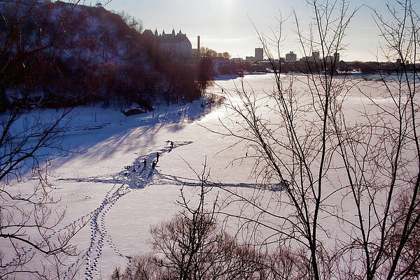 Wall Art featuring the photograph Ice Fishing In Ottawa, Canada by Tatiana Travelways