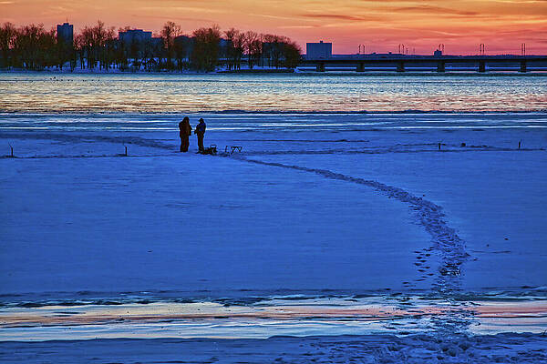 Winter Wall Art featuring the photograph Ice Fishing Ottawa River by Tatiana Travelways