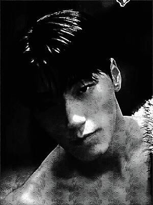 Black And White Digital Art - Ice On My Teeth, ATEEZ BW by Gradify Creations