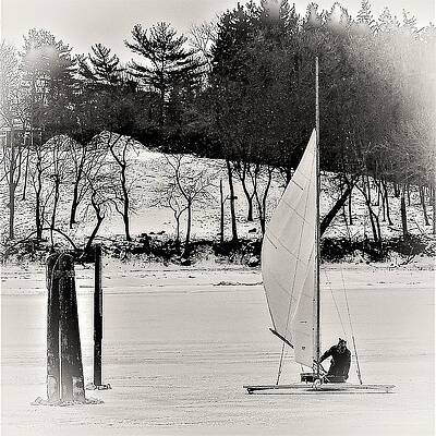 Wall Art featuring the photograph Ice Sailing by John Linnemeyer