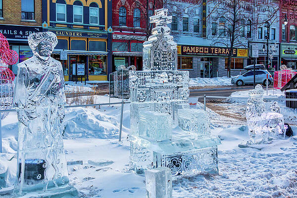 Wall Art featuring the photograph Ice Sculptures Downtown Collingwood, Ontario by Tatiana Travelways