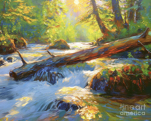 Summer Digital Art - Icicle Creek by Macro Abundance