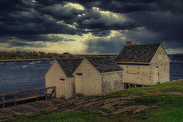 Wall Art featuring the photograph Iconic Fishing Shacks by Penny Polakoff