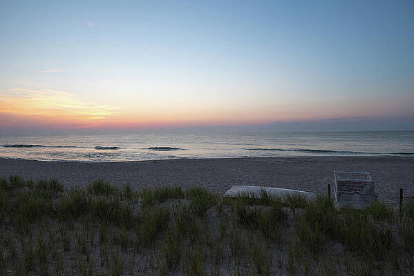 Summer Wall Art featuring the photograph Iconic Jersey Shore Beach Sunrise Scene by Matthew DeGrushe