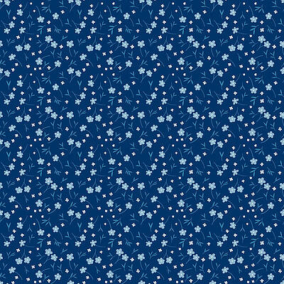 Floral Wall Art featuring the digital art Icy Blue Wildflower Pattern by Snow Iris Studio