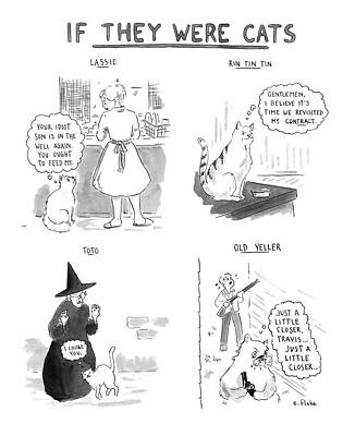 If Famous Dogs Were Cats Print
